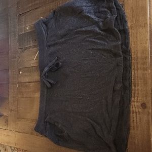 Peace & Pearls Gray Soft Comfy Pockets Drawstring Mini-Skirt Size Large